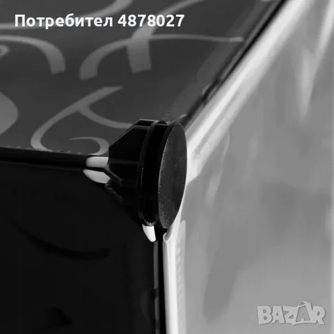 Черен модулен шкаф за обувки 3 модула – 6-етажен органайзер с вратички, снимка 5 - Шкафове - 55400499