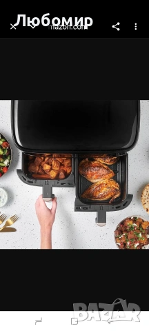 Фритюрник Russell Hobbs с горещ въздух 9 л [дву отделения, тих, 9 програми] Фритюрник , снимка 4 - Фритюрници - 54924619