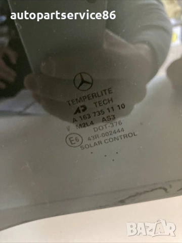 Стъкло за задна лява врата за Mercedes ML W163 400 CDI V8 (2004)
