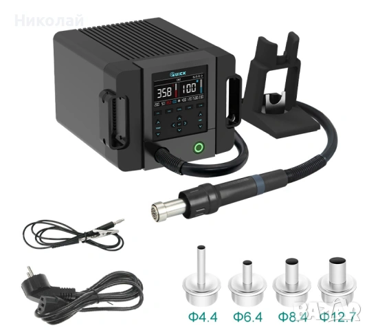 Станция за запояване горещ въздух QUICK 861 Pro Smart 1300W, , 50–550°C, с цифров дисплей, снимка 4 - Поялници и запояване - 55185198