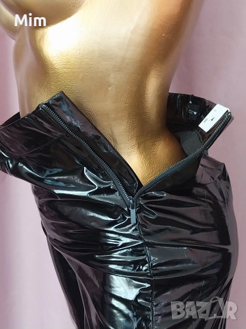 ZARA M Черен лачен / винил / клин , снимка 6 - Клинове - 54614331