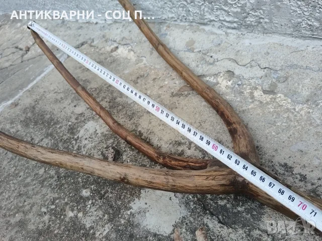 Старинна Автентична Дървена Трирога Вила За Сено. / 180 см. / НОМЕР 1507. , снимка 8 - Антикварни и старинни предмети - 55325357