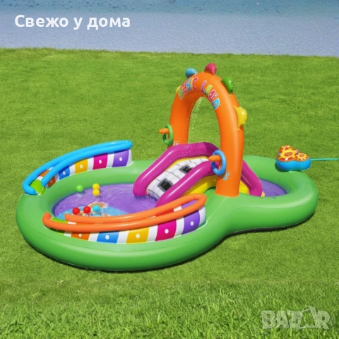 Надуваем детски воден парк с пързалка, фонтан и музикални игри – 295 x 190 x 137 см, снимка 5 - Други - 54853917