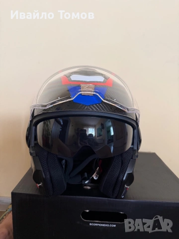 Мото каска Scorpion echo tech carbon, снимка 3 - Аксесоари и консумативи - 54293988