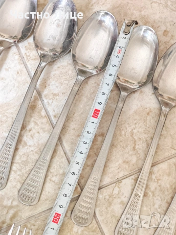 Пълен Български Соц Комплект по Шест Вилици Лъжици Ножове Петко Денев 1970те г, снимка 5 - Антикварни и старинни предмети - 54209502