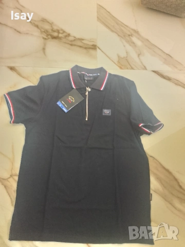 Мъжка тениска Паул Шарк 2ХЛ последен размер в тъмно син цвят , снимка 2 - Тениски - 54193244