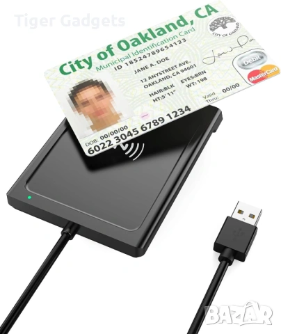 USB Smart Card Reader с NFC – четец за смарт карти, лични карти и SIM карти