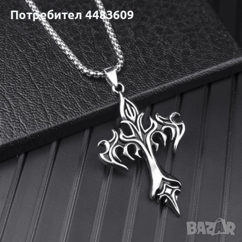 Колие Пламтящ Кръст, снимка 5 - Колиета, медальони, синджири - 54370181