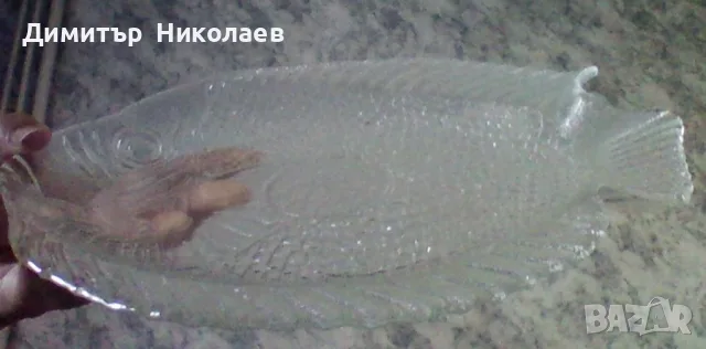 Стъклено плато форма на риба ,ордьоври , снимка 5 - Прибори за хранене, готвене и сервиране - 37970903