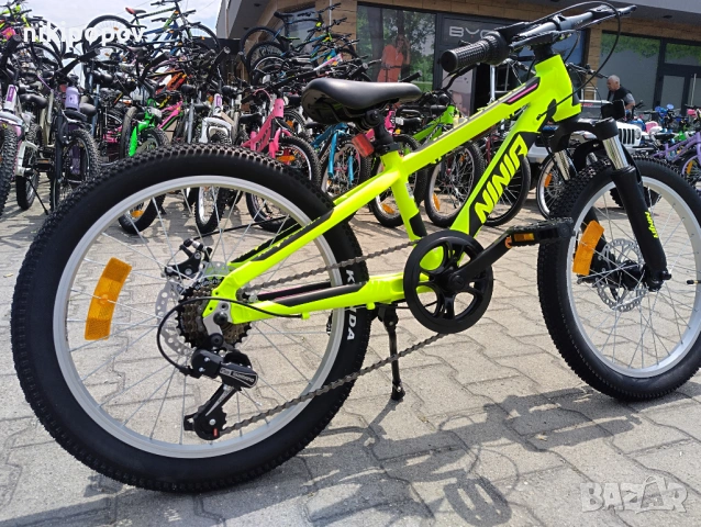 BG Алуминиев велосипед 20" NINJA жълт, снимка 10 - Велосипеди - 54334661