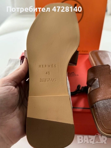 Дамски чехли Hermes размер 40, снимка 2 - Чехли - 54479413
