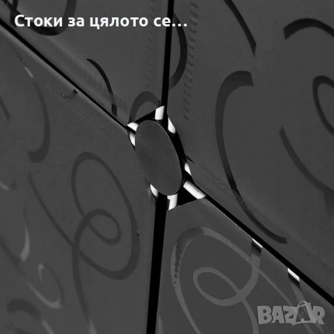 Черен модулен шкаф за обувки 3 модула – 6-етажен органайзер с вратички, снимка 2 - Шкафове - 54802168