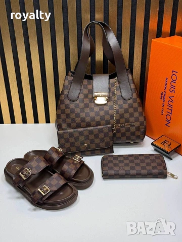 Louis Vuitton Нов Дамски Комплект Чехли Чанта Луи Витон Различни Модели , снимка 9 - Чехли - 55030831