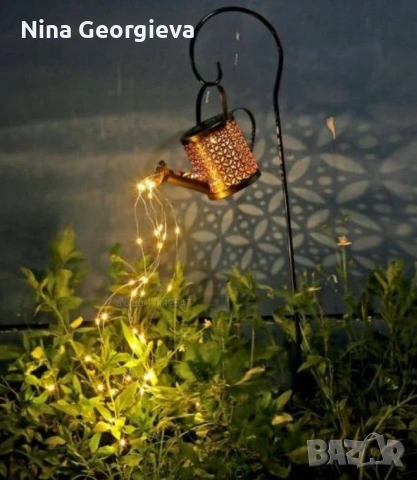 Декоративна соларна лампа със светлинни спринклери - ефект „водопад“, 60 LED, топла бяла светлина, снимка 2 - Градински мебели, декорация  - 54718200