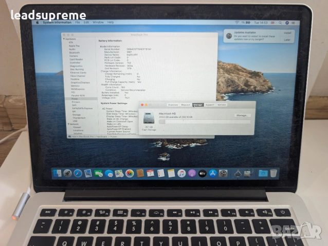 Macbook Pro Retina i5 8gb 256ssd A1502 EMC 2678 , снимка 4 - Части за лаптопи - 54122943