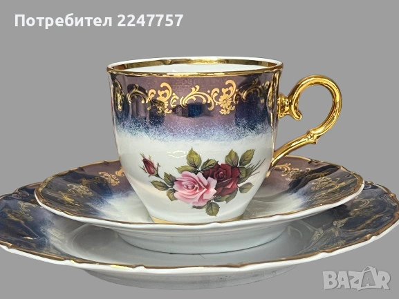 Уникален троен сет порцелан, снимка 2 - Антикварни и старинни предмети - 54179603