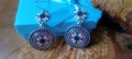 Винтидж комплект бижута в кралски стил за жени, елегантни ажурни обеци от цинкова сплав, снимка 4