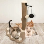 Драскалка за котки 38 см с играчки и плюшена основа , снимка 6