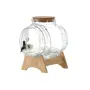 Стъклено буре с кранче 3L и дървена стойка, снимка 2