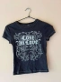 H&M Къса тениска в тъмно сив цвят с бяла щампа с надпис Lost in Love размер XXS 🩶, снимка 1