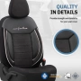 Луксозна тапицерия OTOM текстил с еко кожа COMFORT LINE Design – Черна с бял шев, снимка 11