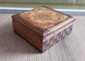 Кутия дървена пирографирана ретро за колекционери , снимка 4