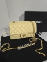 Chanel Flap Bag Gold logo Дамска Чанта От Естествена Телешка Кожа Код Brand Luxury Fashion26, снимка 1