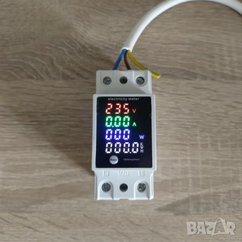 Монофазен цифров електромер 100A DIN шина с цветен LED дисплей 6 в 1, снимка 9 - Друга електроника - 54946680
