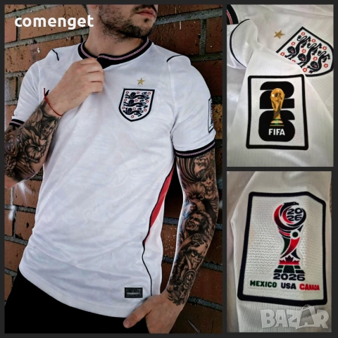 СВЕТОВНО 2026! Фланелки АНГЛИЯ / England! ПОРЪЧАЙ с ИМЕ и НОМЕР по ТВОЙ избор!