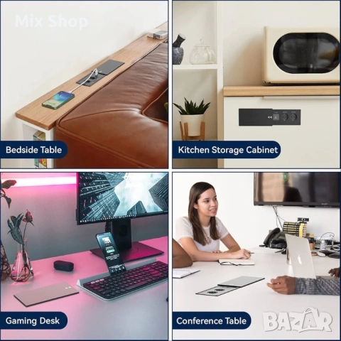 Нов 3M електрически разклонител, вграден контакт за кухненски плот USB C PD20W, снимка 4 - Друга електроника - 53971640