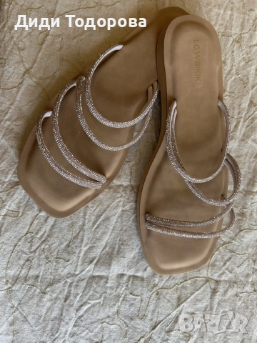 👡LC Waikiki — Дамски чехли / чехли с фини каишки и блестящи камъчета, снимка 2 - Чехли - 55616563
