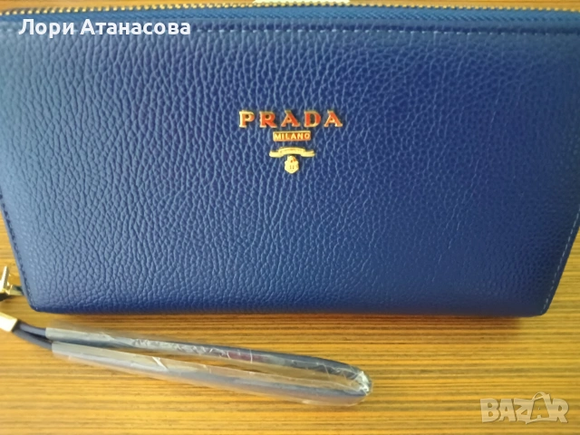Кожен портфейл в син цвят Текстурираната кожа надеждно предпазва портфейла от повреди, снимка 2 - Портфейли, портмонета - 54676662