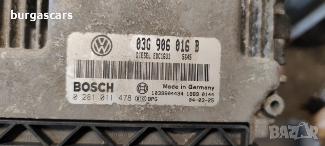 Компютър двигател 03G 906 016 B / 0 281 011 478 VW Golf 5 1.9-105к.с. BKC, снимка 2 - Части - 54439795