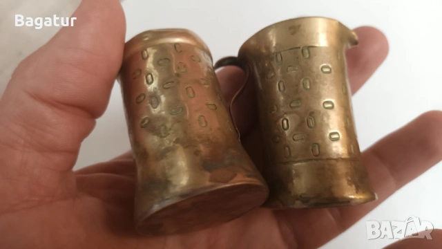 Възрожденски бронзови,мерки,чашки за алкохол,царски,кръчмарски, снимка 7 - Антикварни и старинни предмети - 54044258