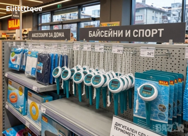 Плаващ соларен дигитален термометър за басейн с LCD дисплей и прецизно измерване от 0°C до 50°C