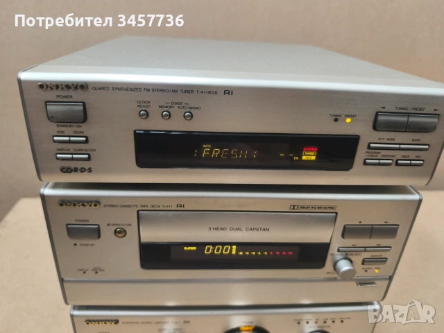 Усилвател Дек и Тунер Onkyo A-911 Onkyo K-611 Onkyo T-411, снимка 4 - Ресийвъри, усилватели, смесителни пултове - 55057977