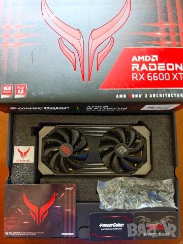 PowerColor RX 6600 XT Red Devil 8GB GDDR6 с кутия и всички аксесоари