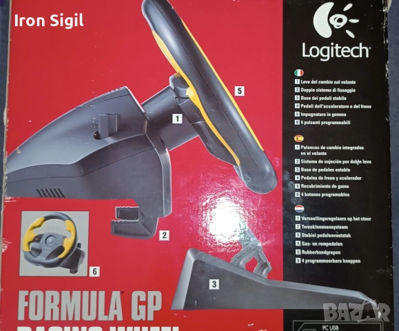 Logitech FORMULA GP RACING WHEEL Волан - ВСИЧКО В КУТИЯТА, снимка 3 - Джойстици и геймпадове - 54807484