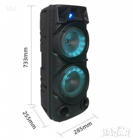 Bluetooth тонколона speaker ZQS-8210 2x8" 4800mAh