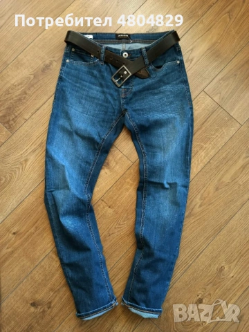 Оригинални мъжки дънки JACK & JONES (Модел с еластичност), снимка 3 - Дънки - 54541235