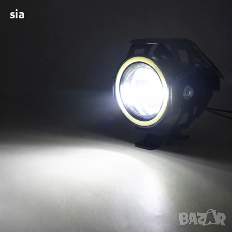 Фар за мотор/ скутер, диоден с лупа, 9-12W, 12V–60V, 1200LM, снимка 5 - Аксесоари и консумативи - 32123351