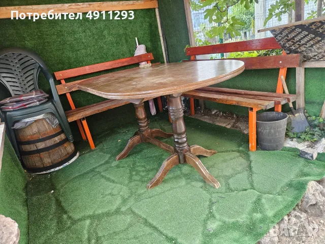 Маса трапезна от масив, снимка 2 - Маси - 55581192