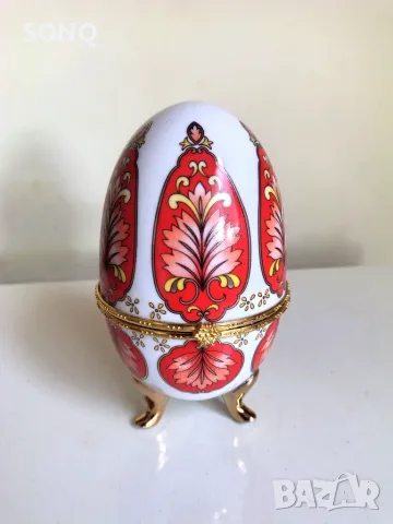 Прекрасно Порцеланово Яйце Кутия За Бижута