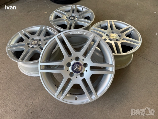 4 бр. оригинални алуминиеви джанти Mercedes AMG 17 цола 5x112 , централен отвор 66.6