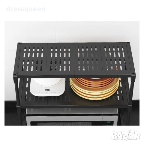 4963 Универсален метален рафт за кухня и офис – Черен мат, Елегантен дизайн, снимка 3 - Други стоки за дома - 54065780