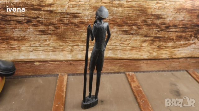 Дървена фигура на старец с тояга!, снимка 2 - Декорация за дома - 54278814