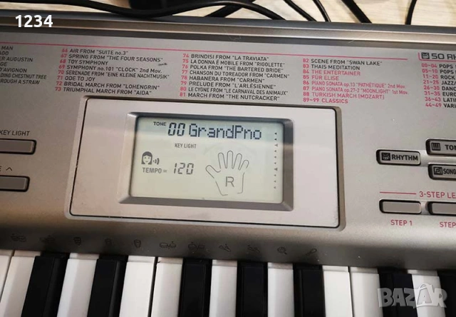 синтезатор клавир CASIO LK-120 пиано с плътни светещи клавиши 5 октави, снимка 5 - Синтезатори - 54516546