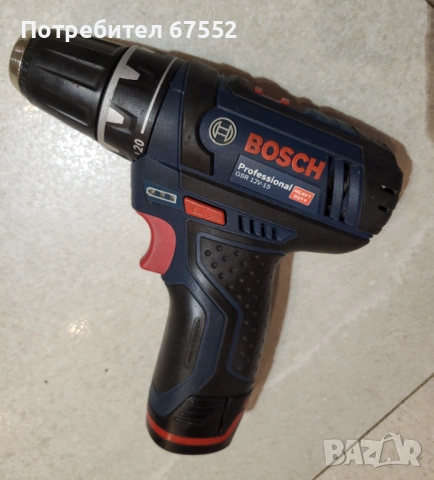 Винтоверт с батерия Bosch GSR12V-15. Няма зарядно. 50€ (цената е крайна!)