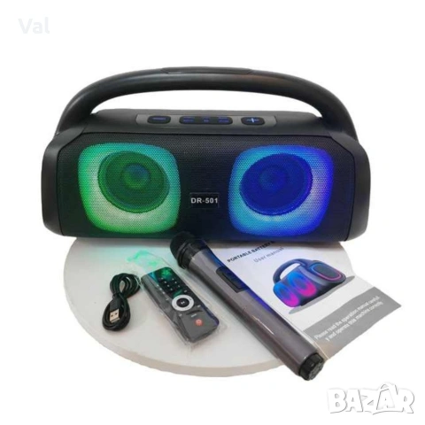 Парти тонколона 2 × 5.25" – 40 W RMS, Bluetooth, RGB LED светлини, батерия 3600 mAh, снимка 6 - Тонколони - 54827033