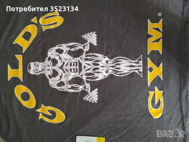 Чисто нов - Фитнес потник Golds Gym - Сив, снимка 10 - Други - 52814098
